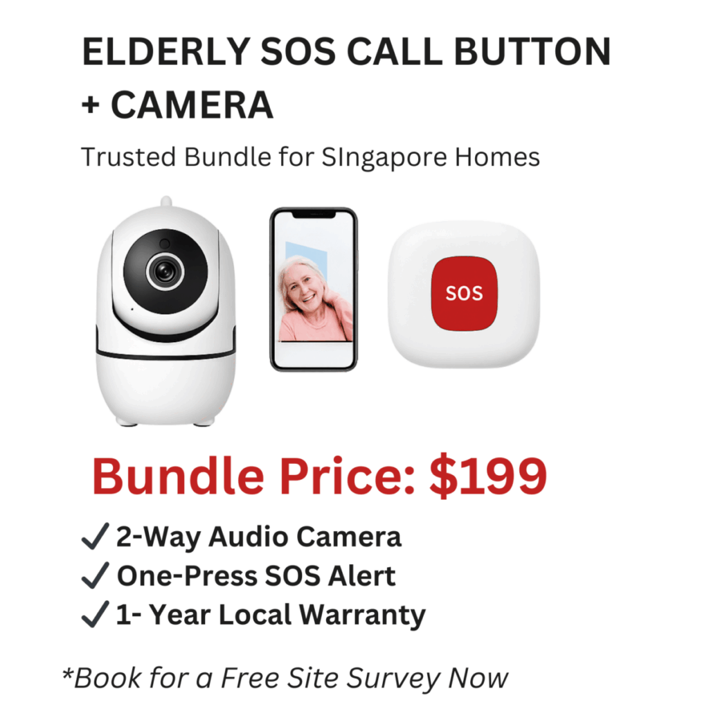 Elderly SOS Panic Button with Wireless IP Camera Bundle in Singapore – $199 package deal.