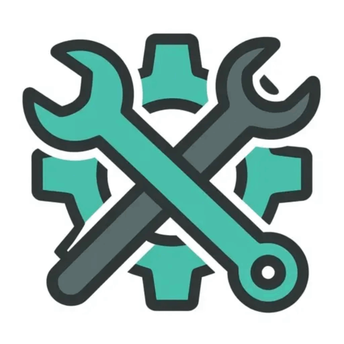 Wrench and gear icon representing professional security installation.